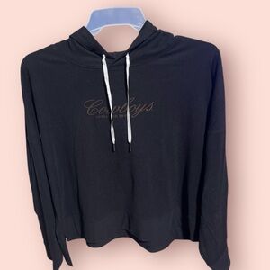 Champion Black Hoodie with White Drawstrings